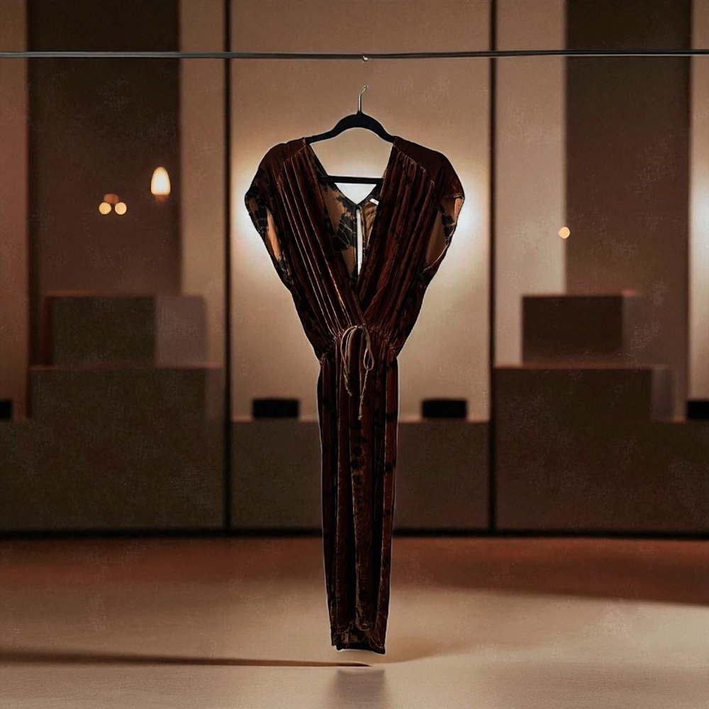 Young Fabulous & Broke Brown Velvet Maxi Dress
